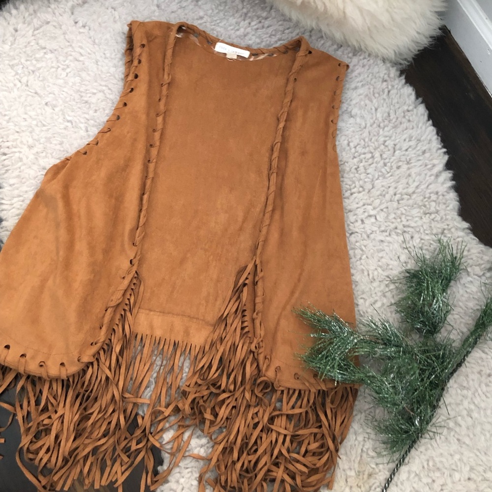 Suede fringe vest